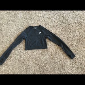 Gymshark vital seamless crop top grey marl small